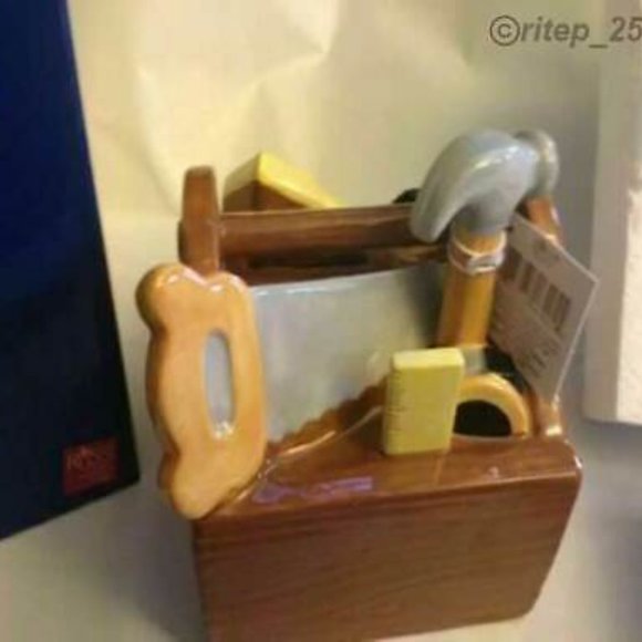 GIMMIE A BREAK CERAMIC TOOL BOX, "MR. FIX-IT!" Savings Bank Nobility - New - Picture 3 of 3